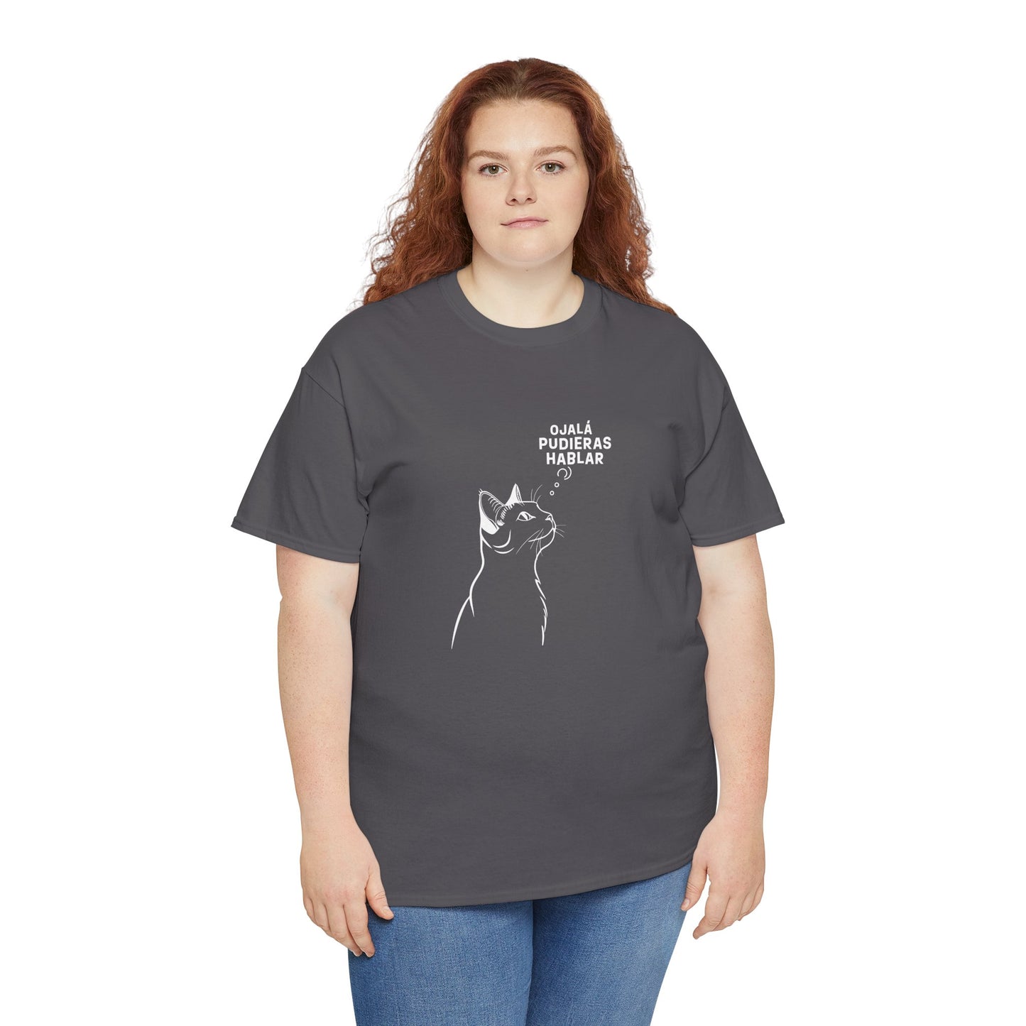 Unisex Heavy Cotton Tee, Cat Wish, Spanish