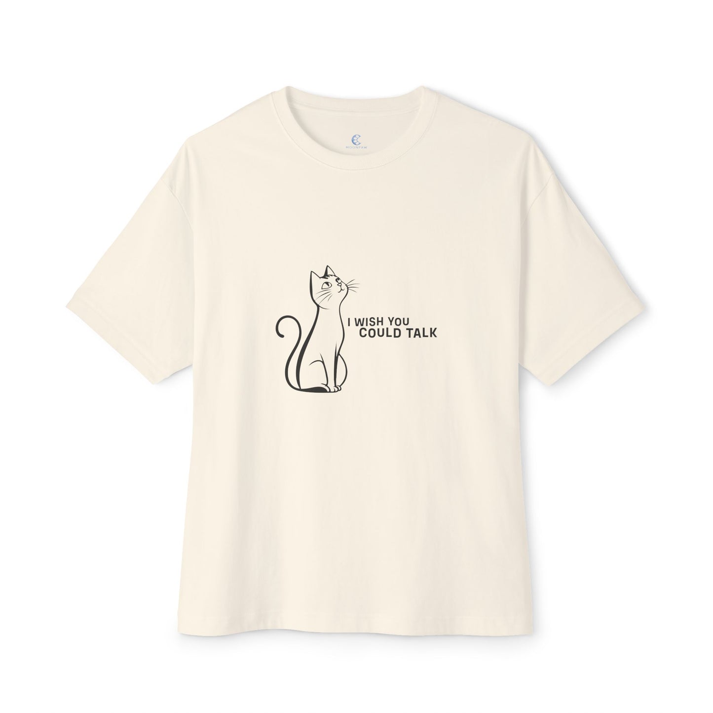 Unisex Oversized Boxy Tee, Toon Cat Wish