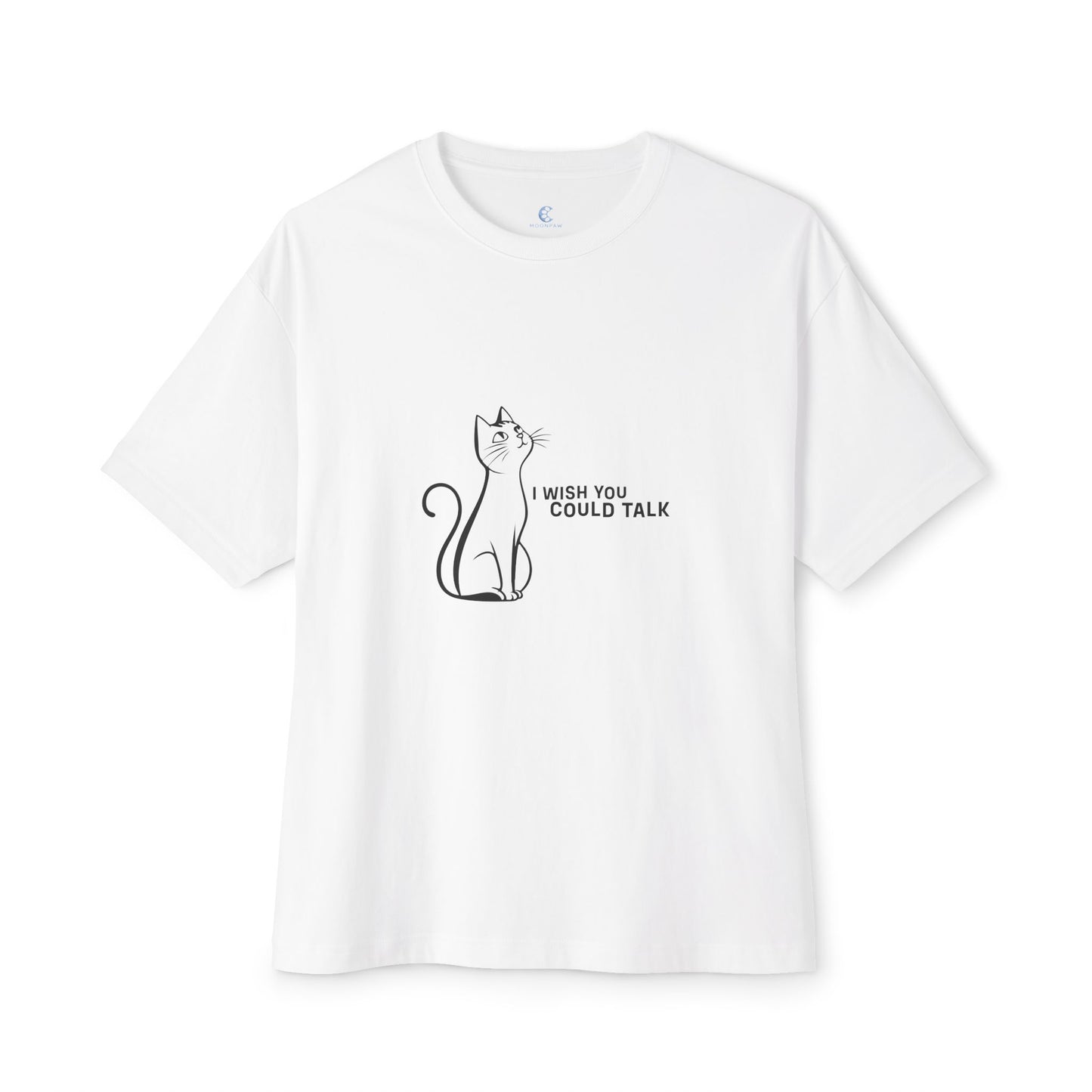 Unisex Oversized Boxy Tee, Toon Cat Wish