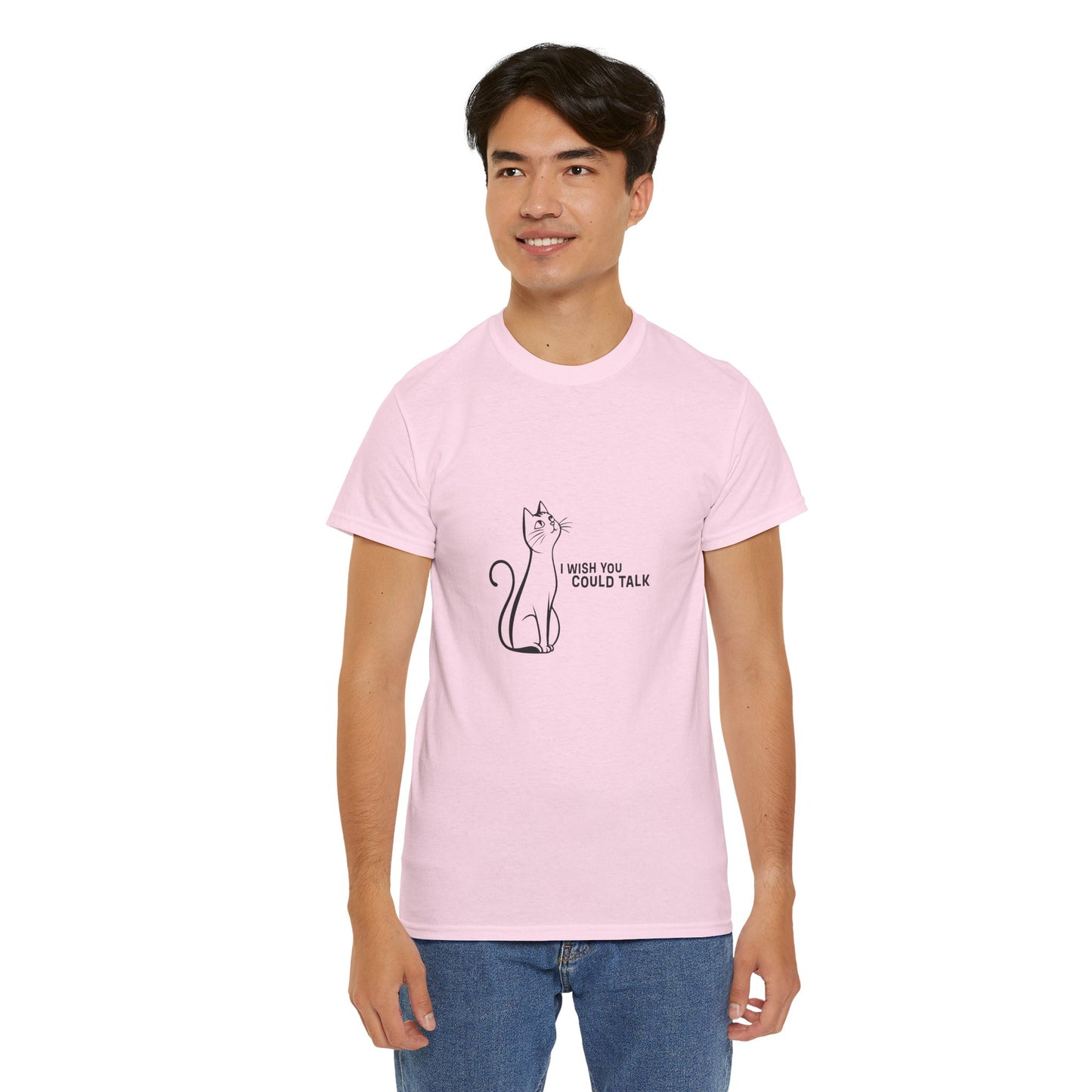 Unisex Heavy Cotton Tee, Toon Cat Wish