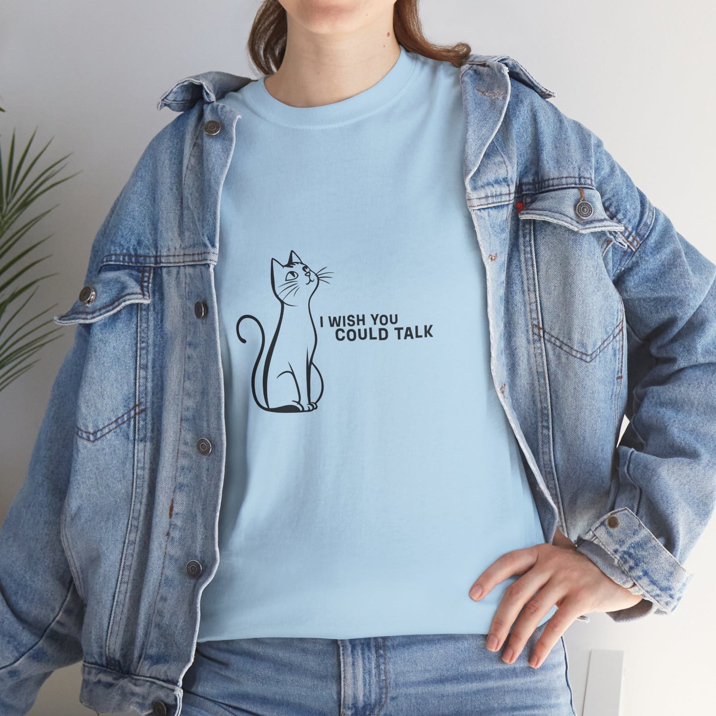 Unisex Heavy Cotton Tee, Toon Cat Wish