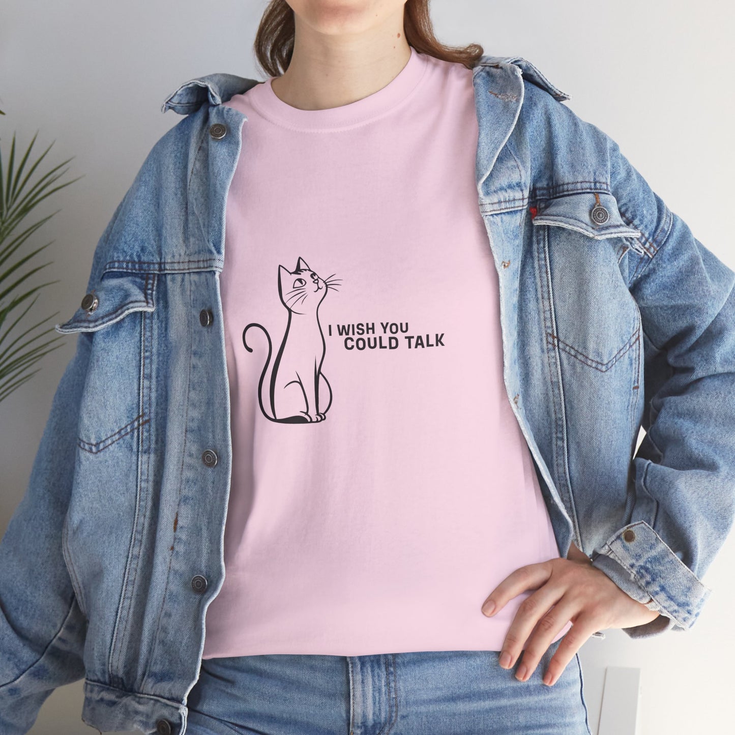 Unisex Heavy Cotton Tee, Toon Cat Wish