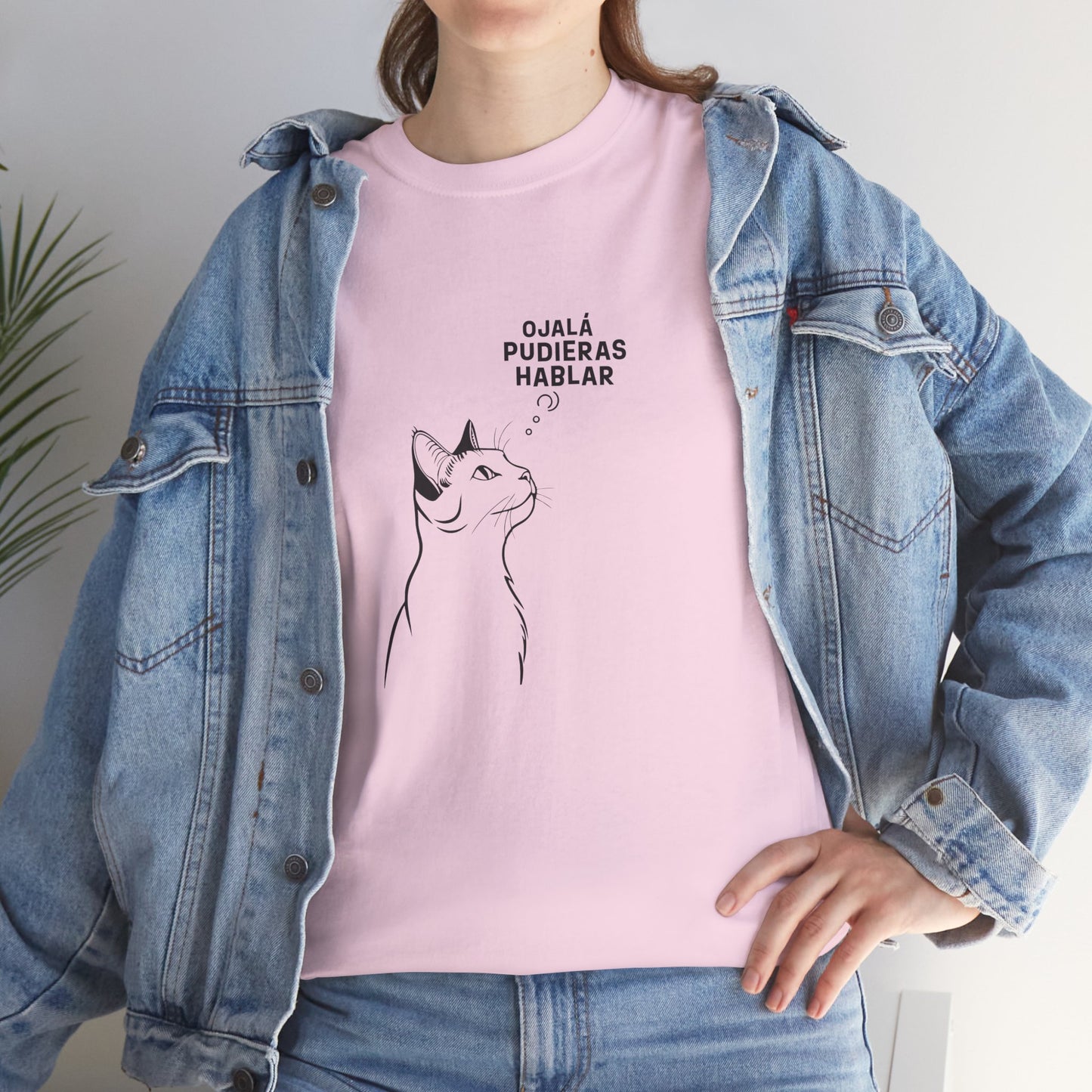Unisex Heavy Cotton Tee, Cat Wish, Spanish