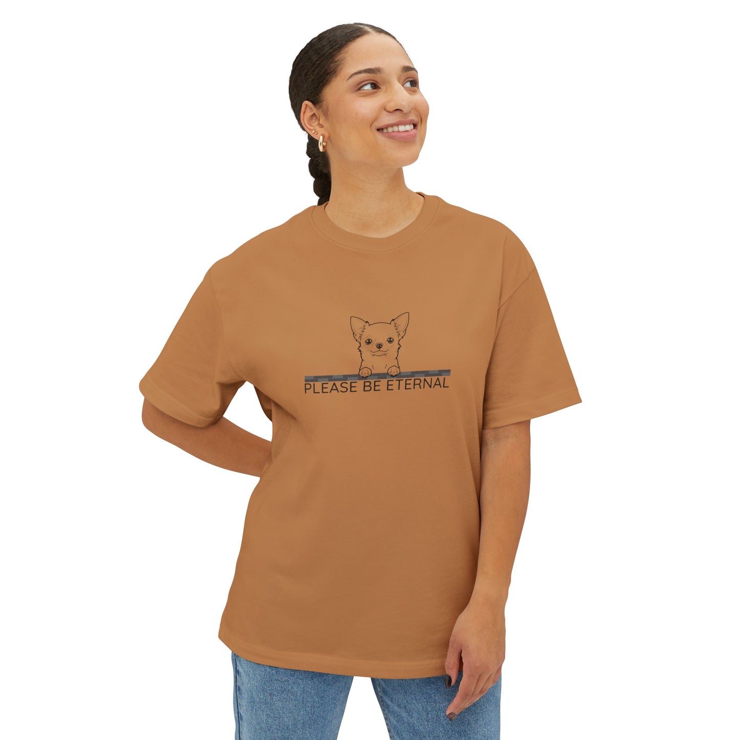 Unisex Oversized Boxy Tee, Eternal Chihuahua
