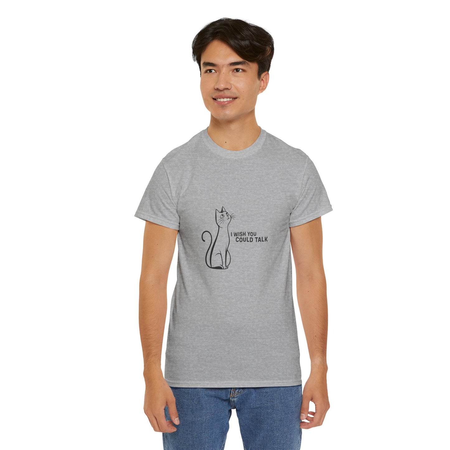 Unisex Heavy Cotton Tee, Toon Cat Wish