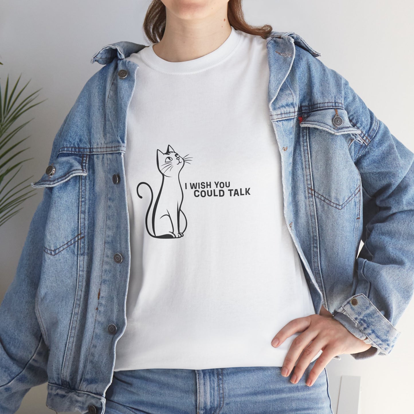 Unisex Heavy Cotton Tee, Toon Cat Wish