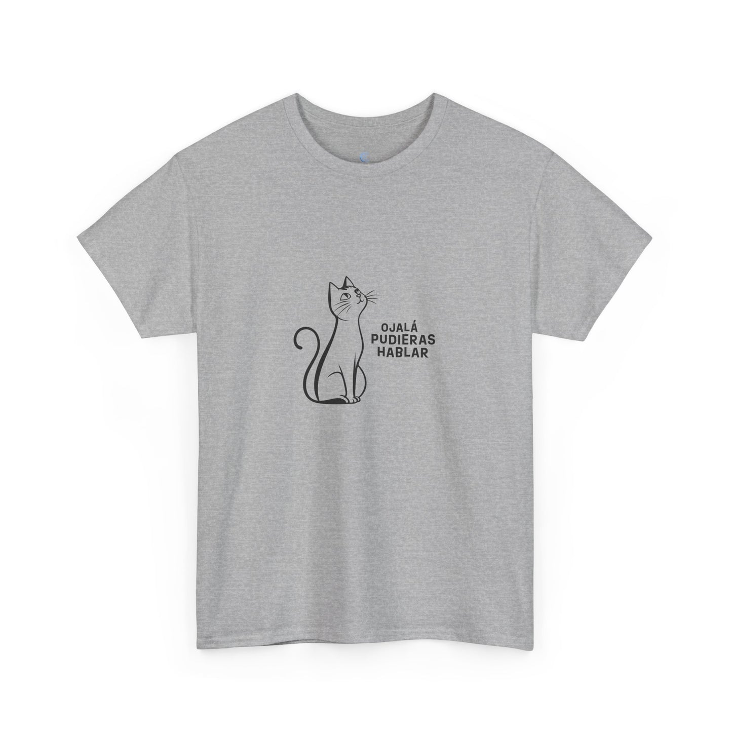 Unisex Heavy Cotton Tee, Toon Cat Wish, Spanish