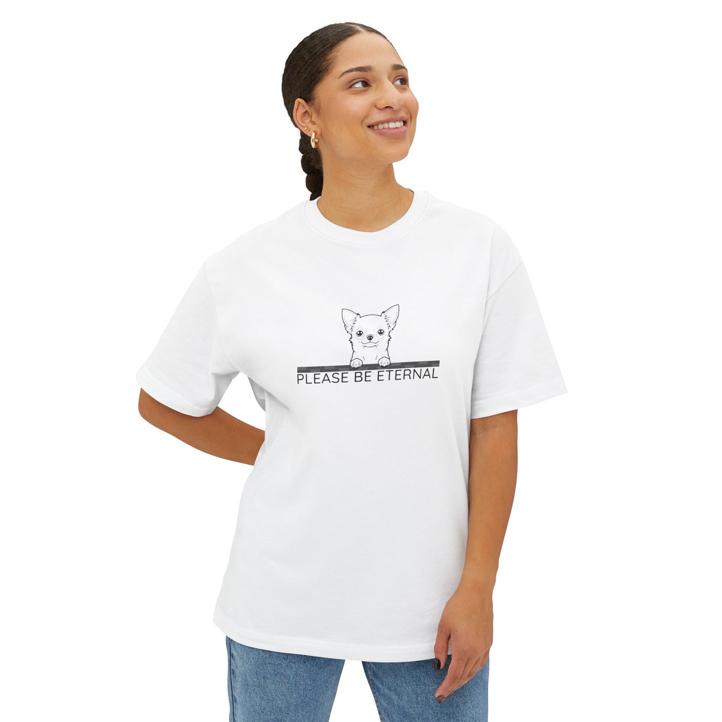 Unisex Oversized Boxy Tee, Eternal Chihuahua