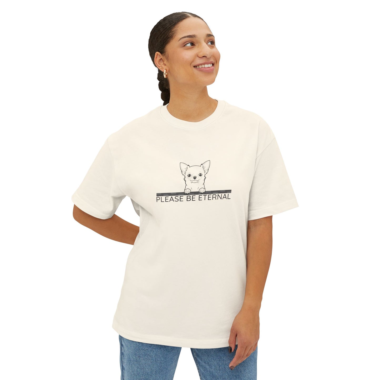 Unisex Oversized Boxy Tee, Eternal Chihuahua