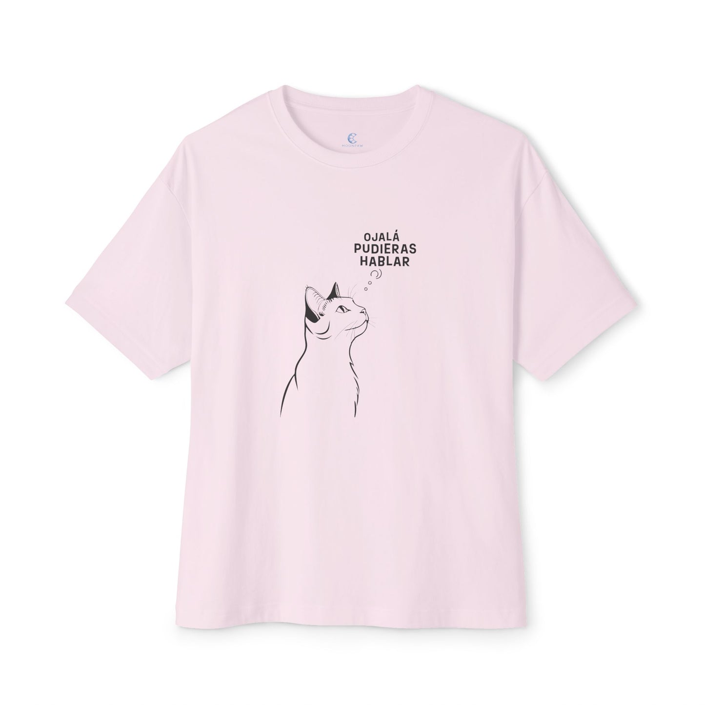 Unisex Oversized Boxy Tee, Cat Wish, Spanish