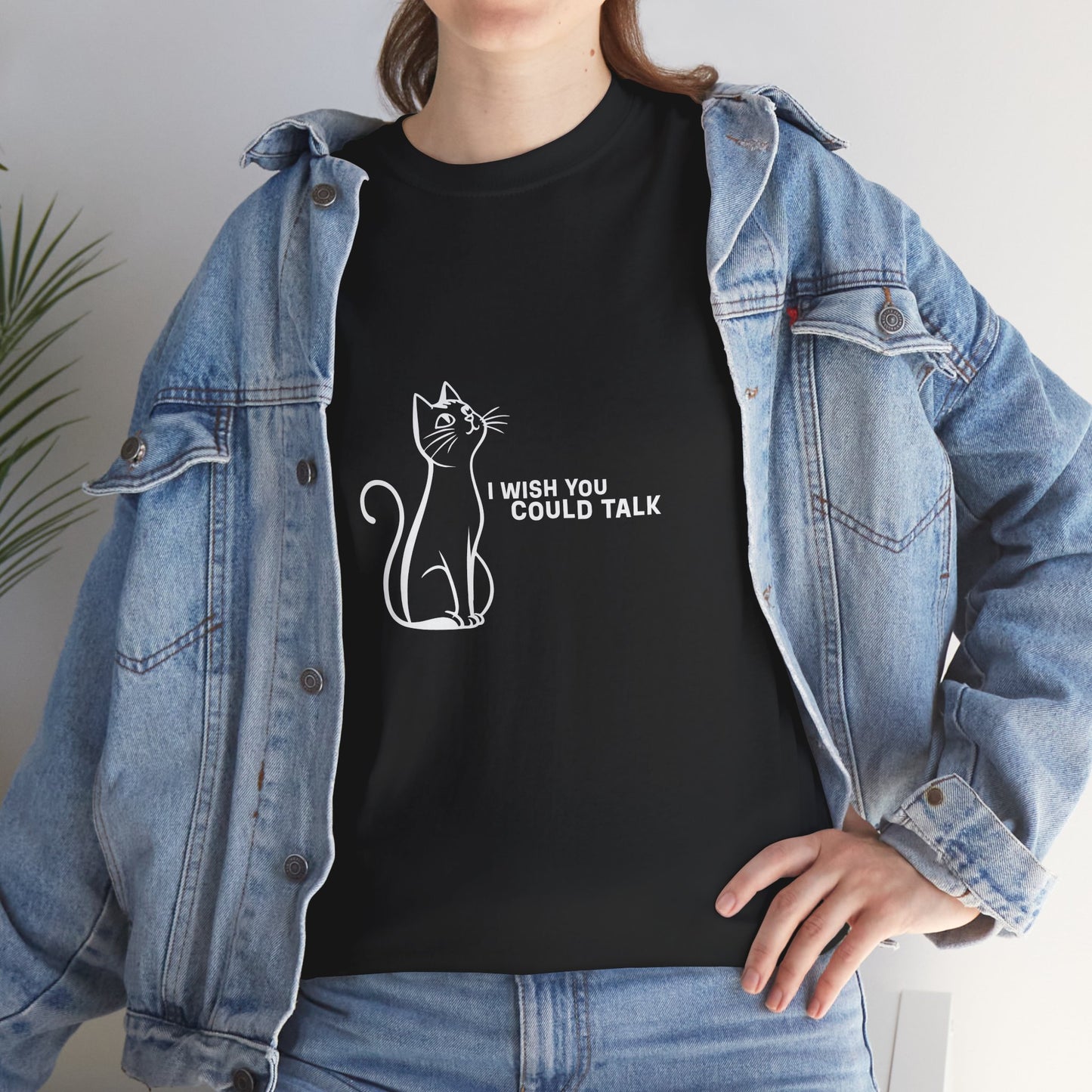 Unisex Heavy Cotton Tee, Toon Cat Wish
