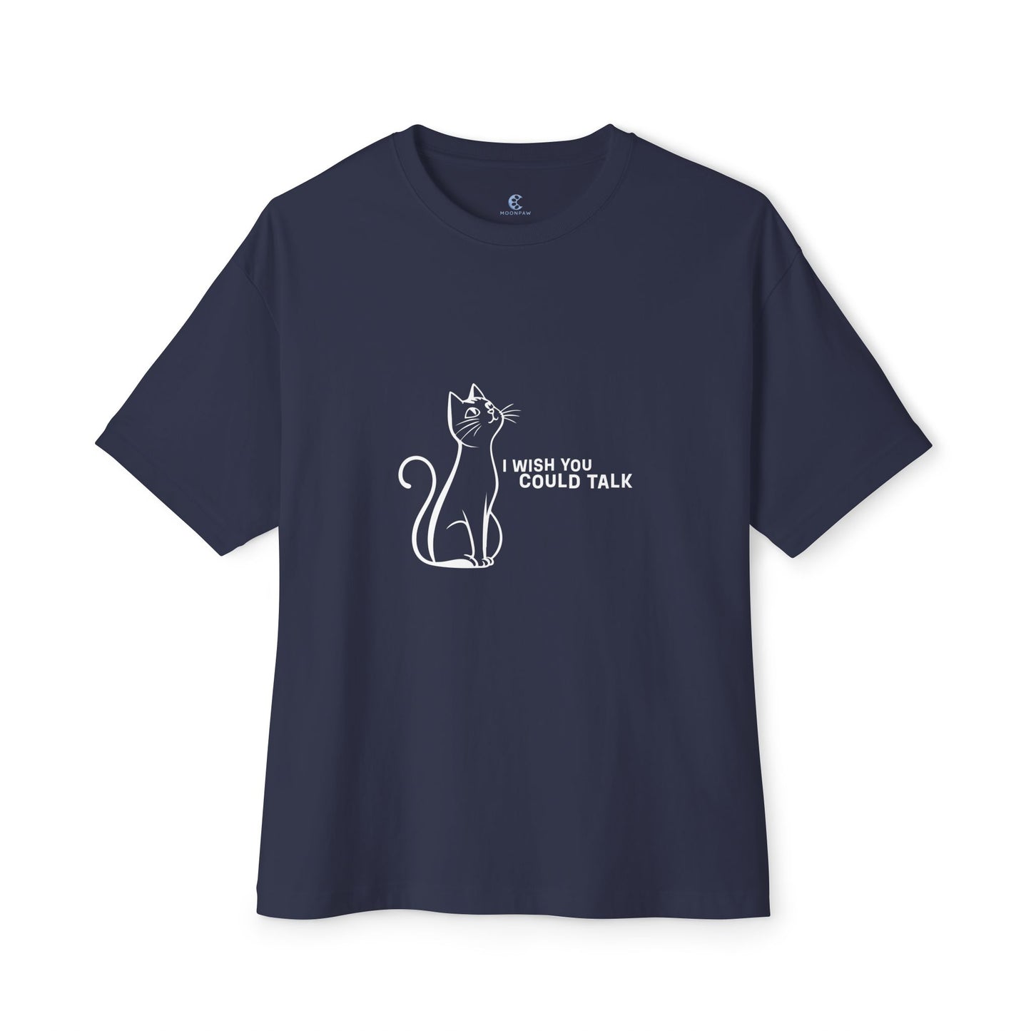 Unisex Oversized Boxy Tee, Toon Cat Wish
