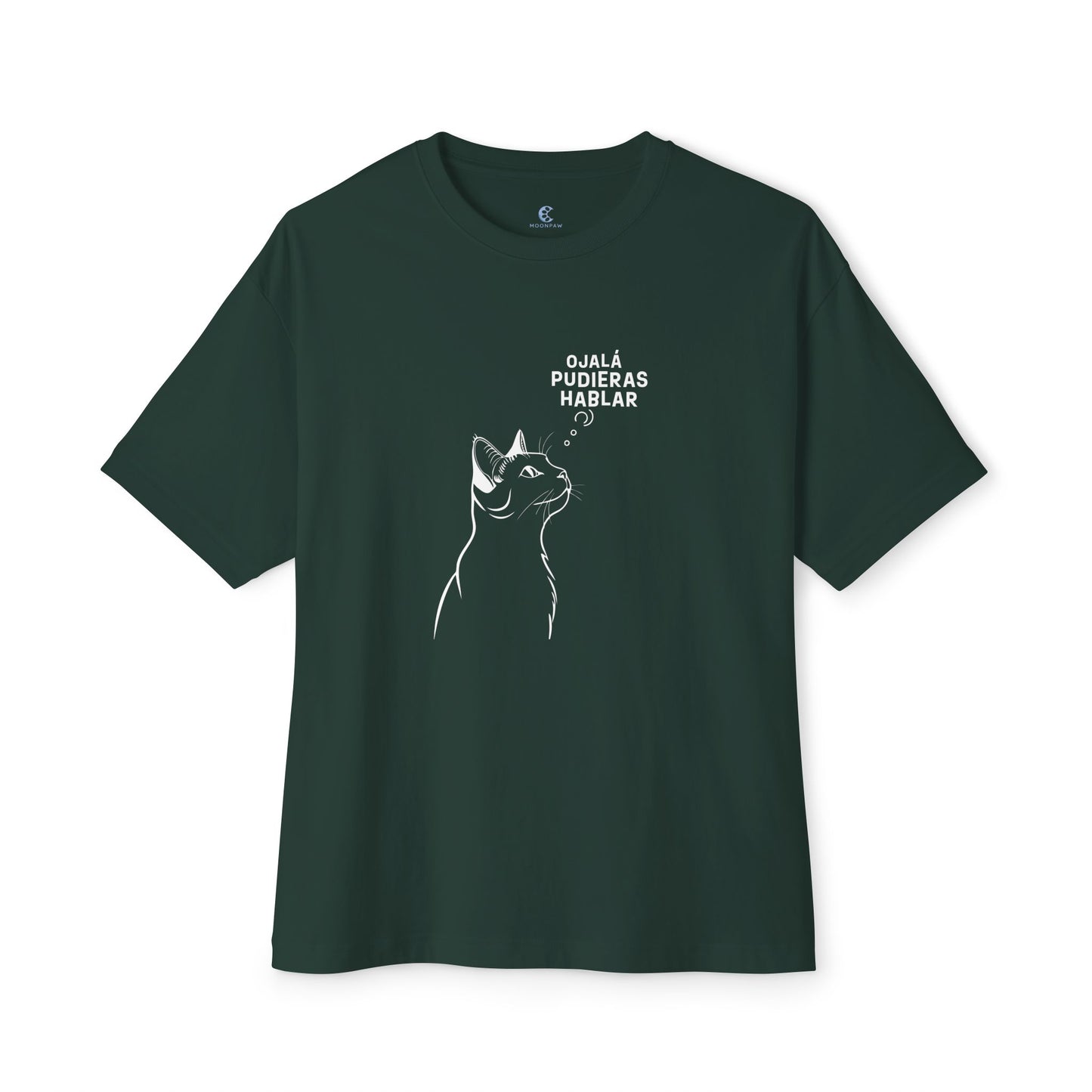 Unisex Oversized Boxy Tee, Cat Wish, Spanish