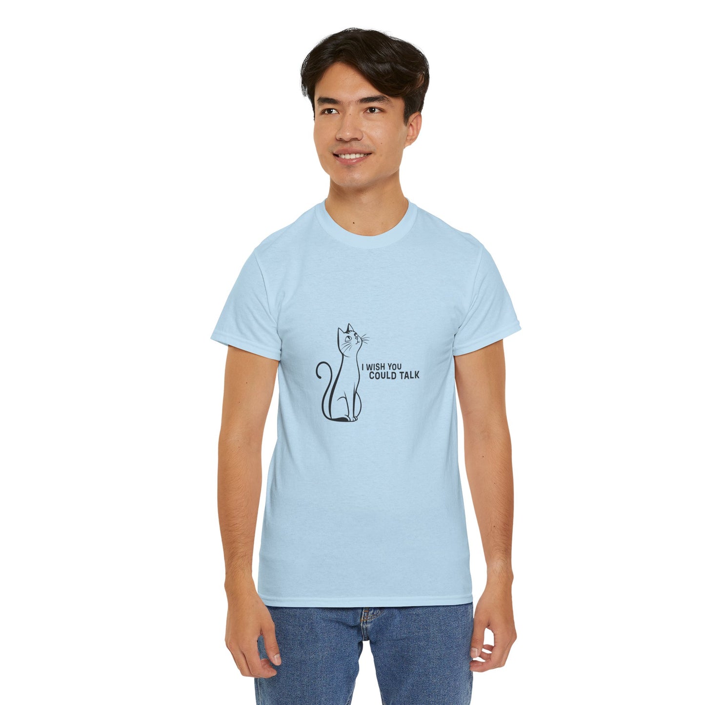 Unisex Heavy Cotton Tee, Toon Cat Wish
