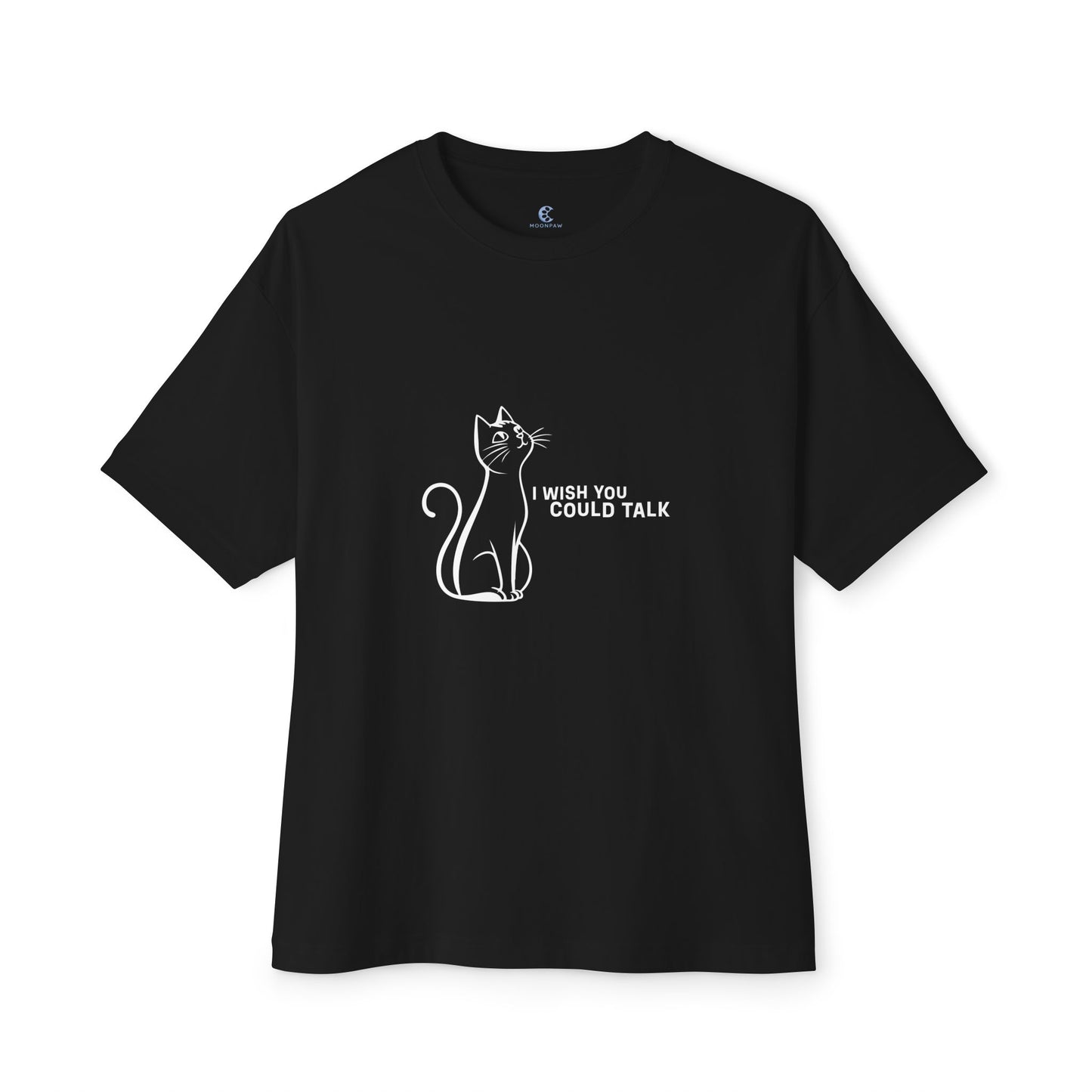 Unisex Oversized Boxy Tee, Toon Cat Wish