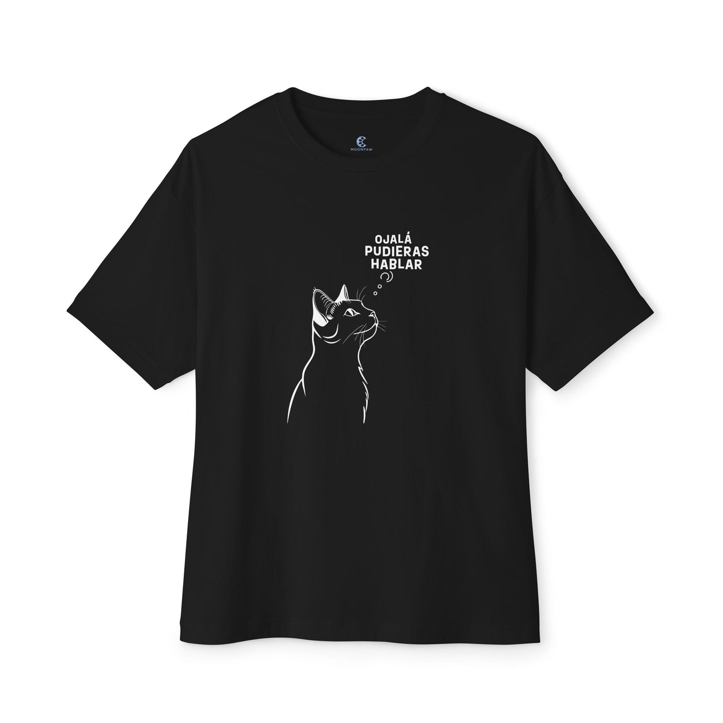 Unisex Oversized Boxy Tee, Cat Wish, Spanish