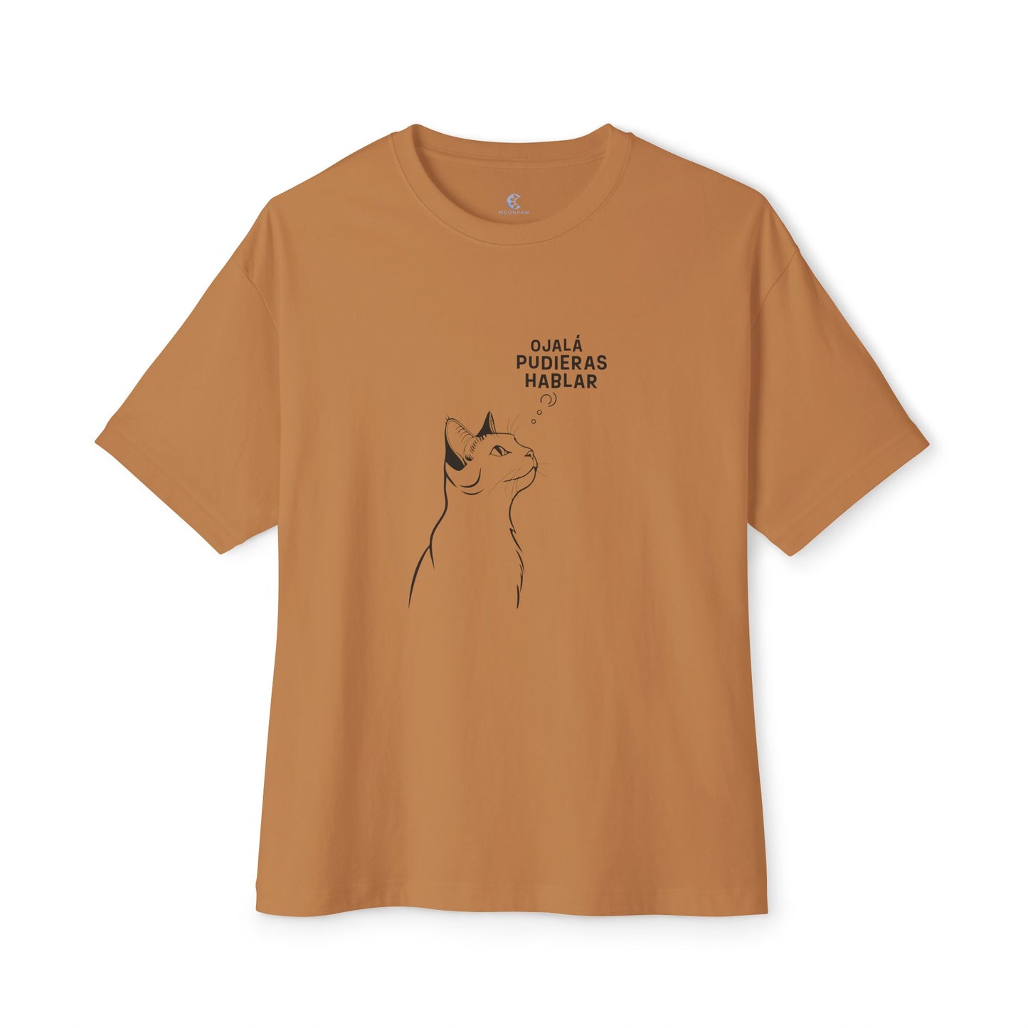 Unisex Oversized Boxy Tee, Cat Wish, Spanish