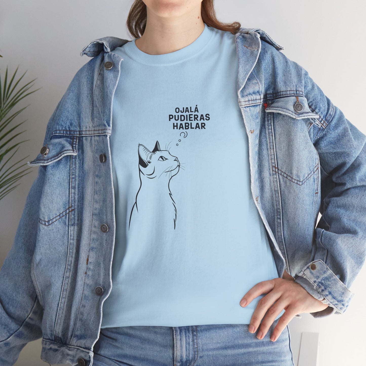 Unisex Heavy Cotton Tee, Cat Wish, Spanish
