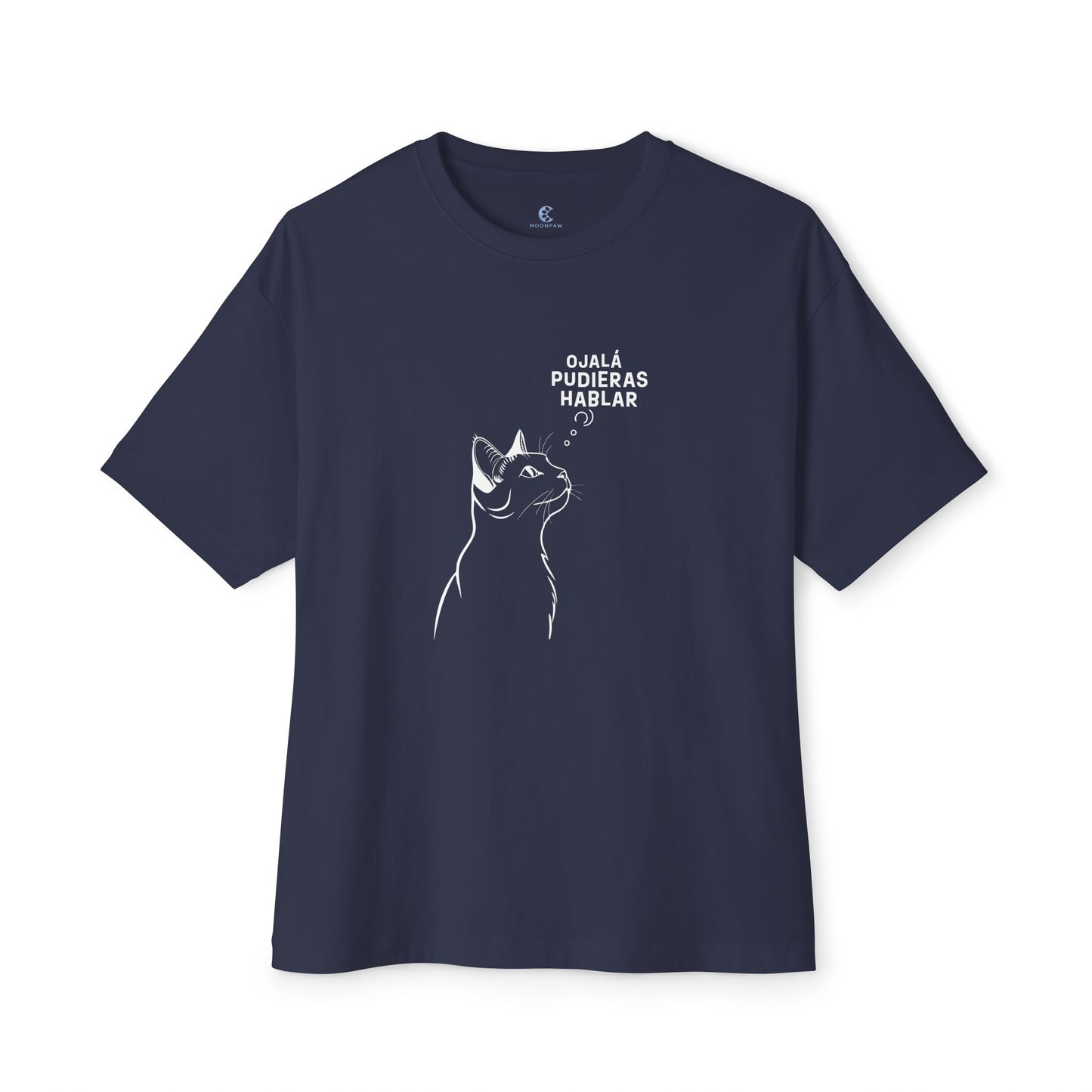 Unisex Oversized Boxy Tee, Cat Wish, Spanish