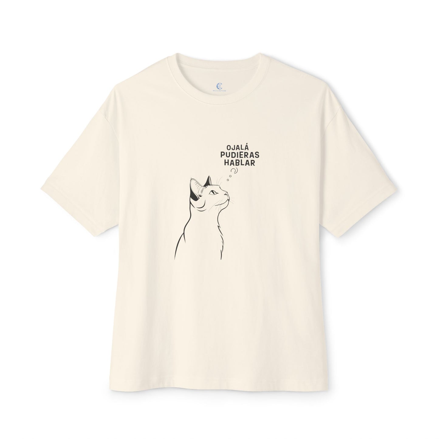 Unisex Oversized Boxy Tee, Cat Wish, Spanish