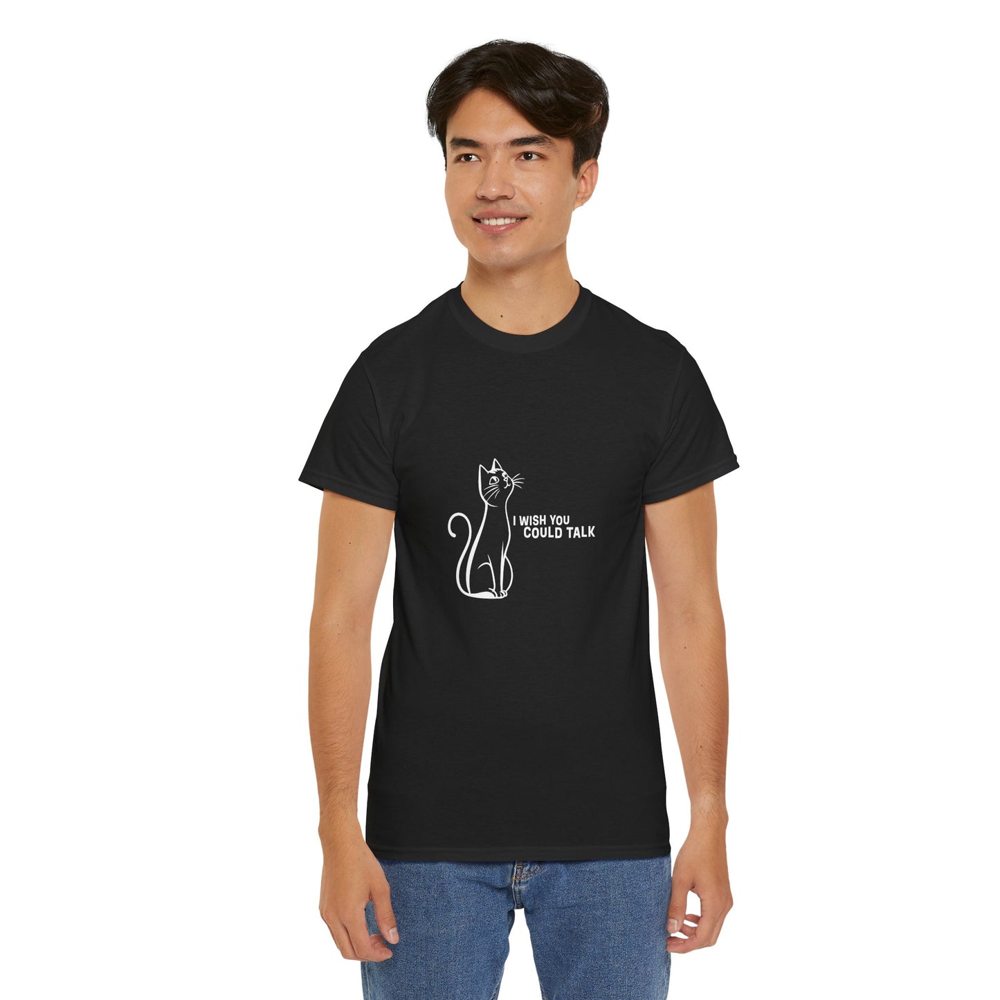 Unisex Heavy Cotton Tee, Toon Cat Wish