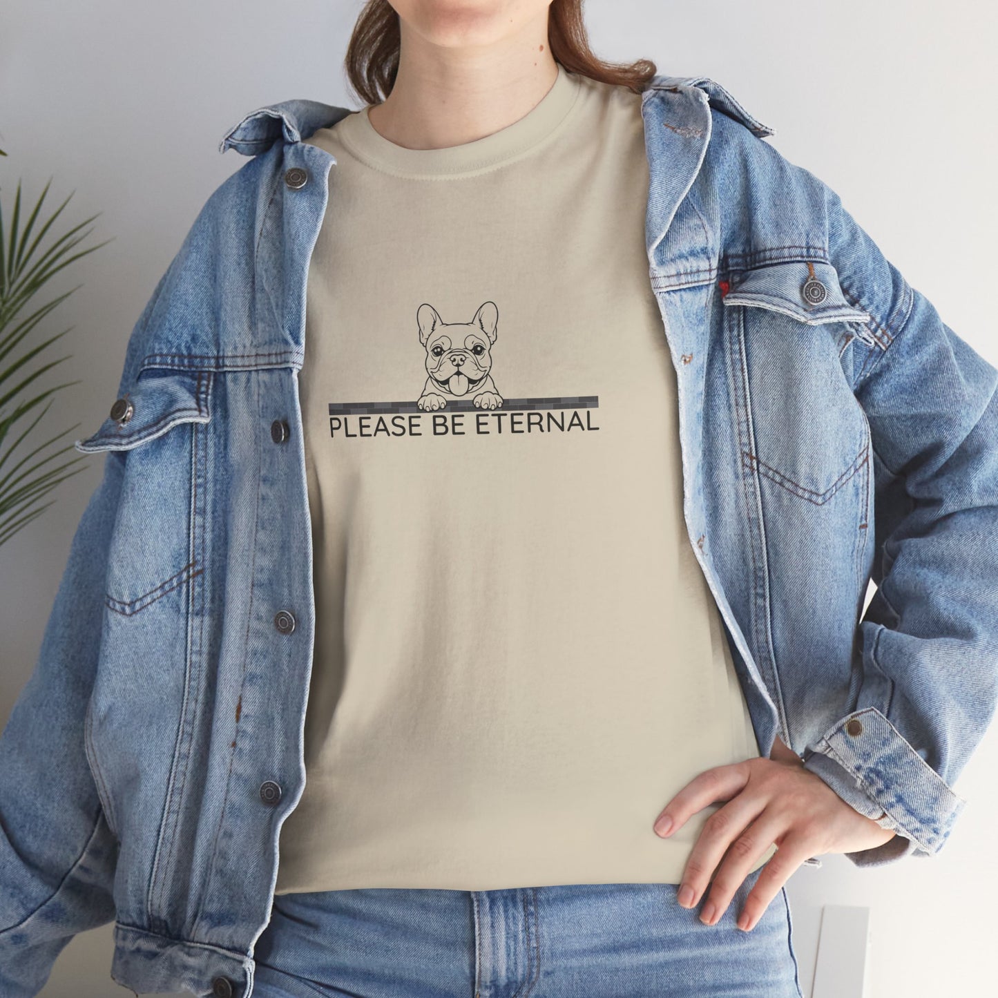 Unisex Heavy Cotton Tee, Eternal French Bulldog