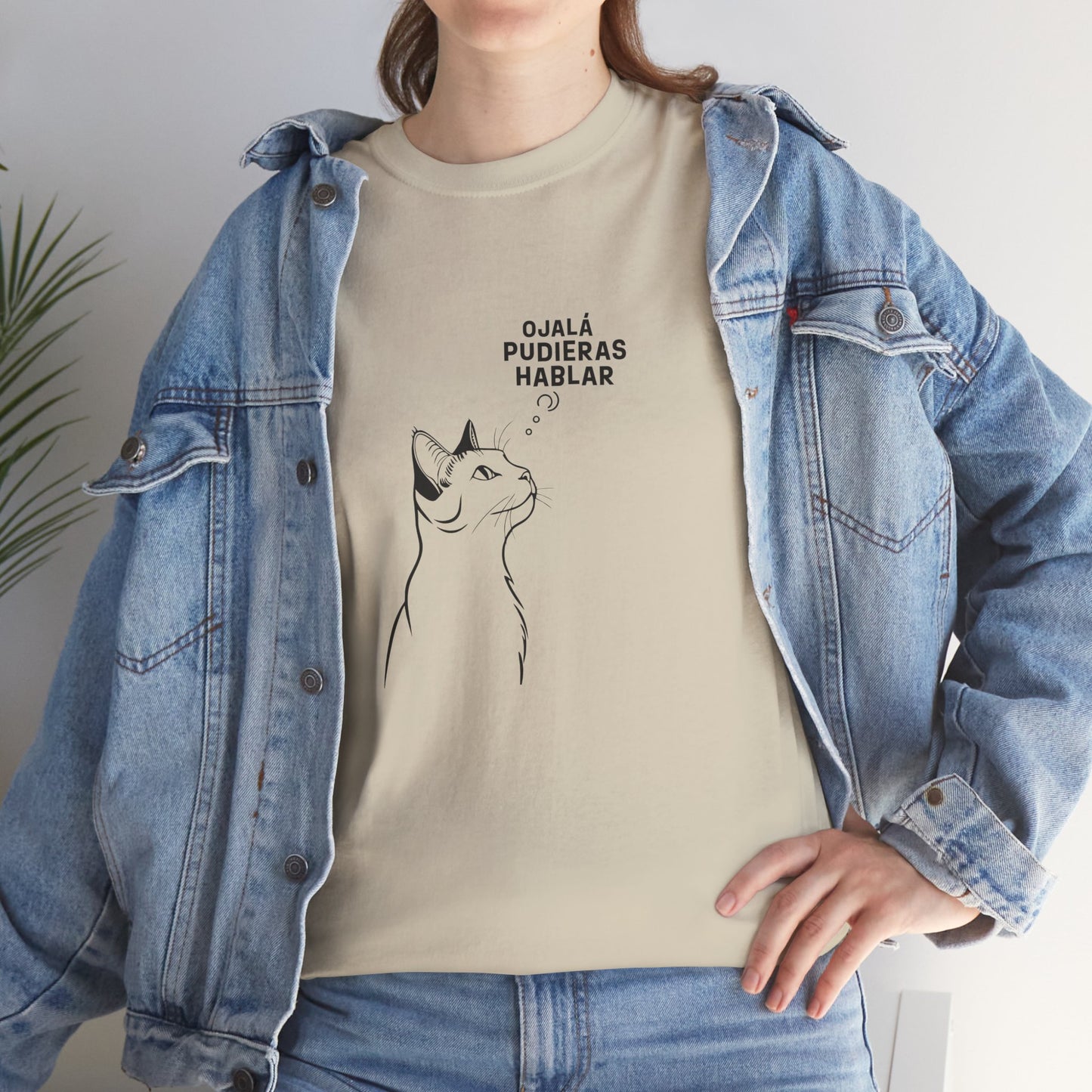 Unisex Heavy Cotton Tee, Cat Wish, Spanish