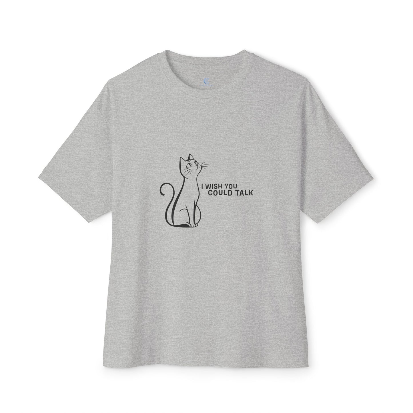 Unisex Oversized Boxy Tee, Toon Cat Wish