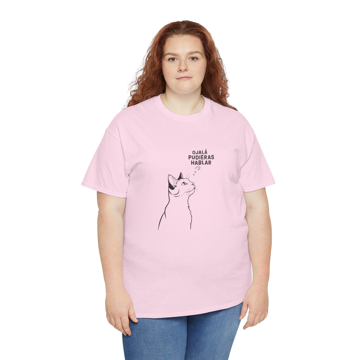 Unisex Heavy Cotton Tee, Cat Wish, Spanish