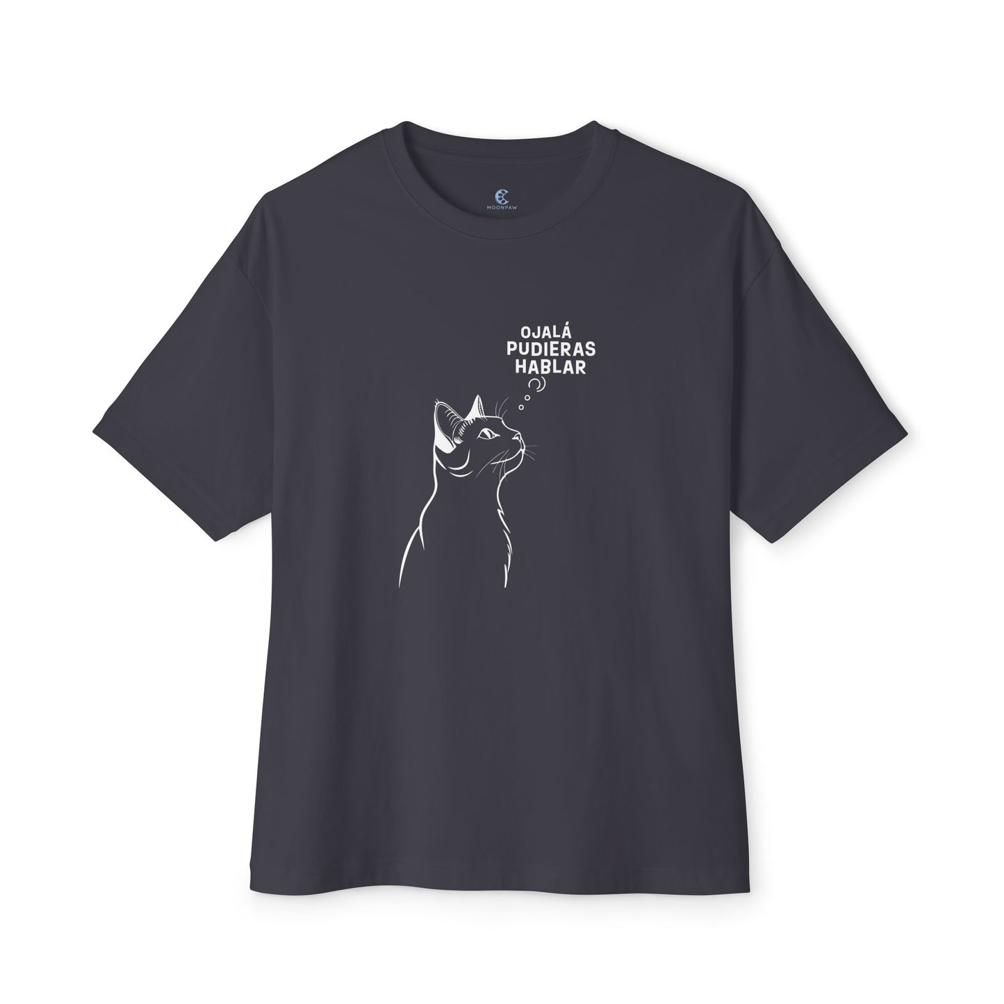 Unisex Oversized Boxy Tee, Cat Wish, Spanish