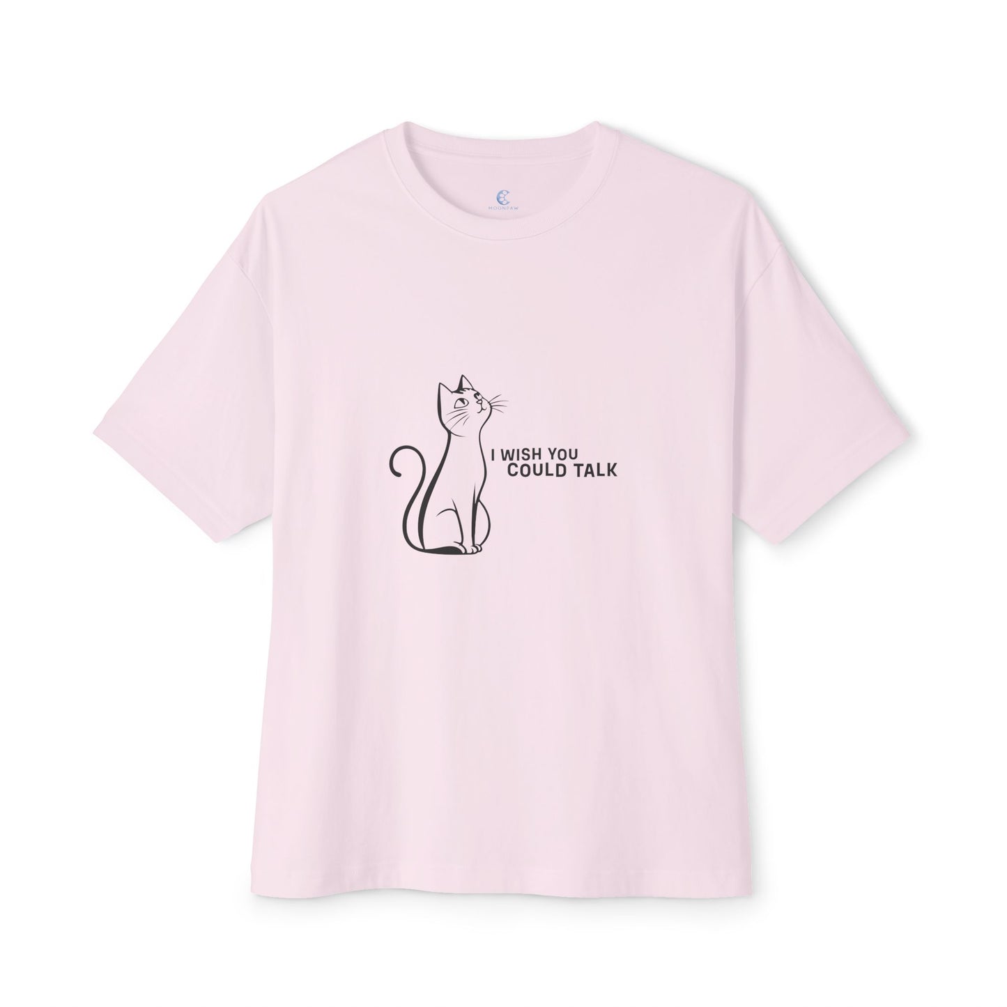 Unisex Oversized Boxy Tee, Toon Cat Wish