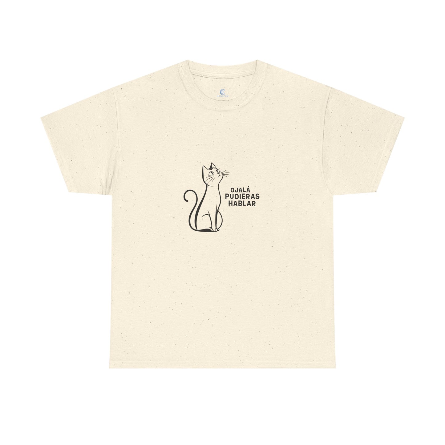 Unisex Heavy Cotton Tee, Toon Cat Wish, Spanish