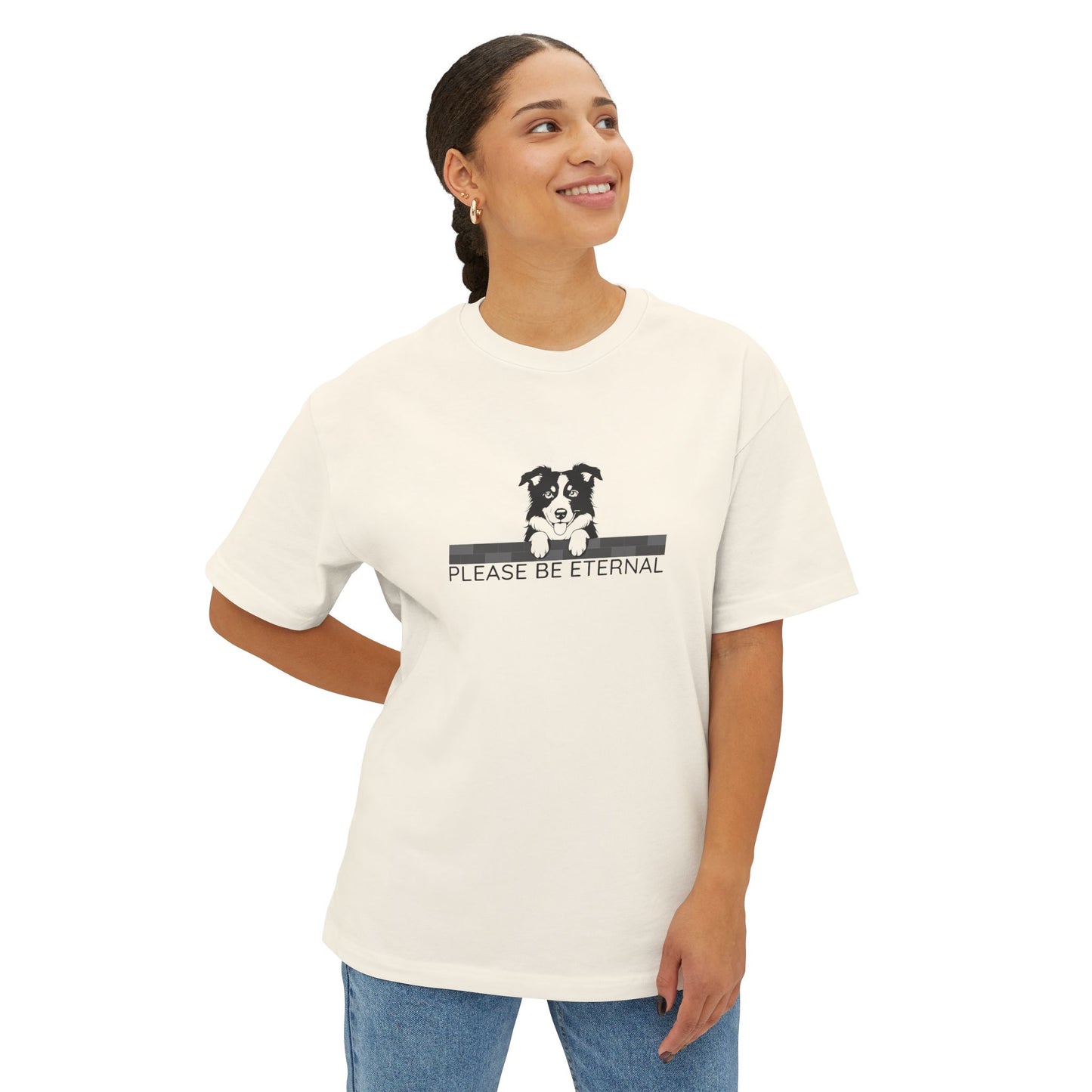 Unisex Oversized Boxy Tee, Eternal Collie