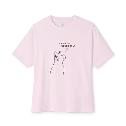 Unisex Oversized Boxy Tee, Cat Wish