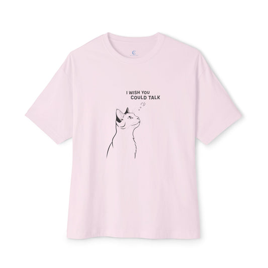 Unisex Oversized Boxy Tee, Cat Wish