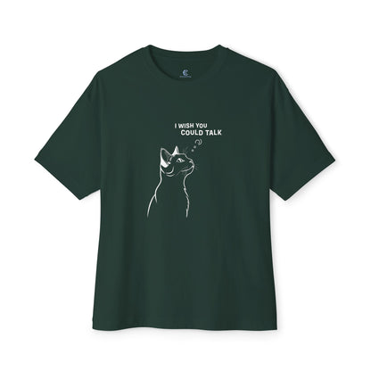 Unisex Oversized Boxy Tee, Cat Wish