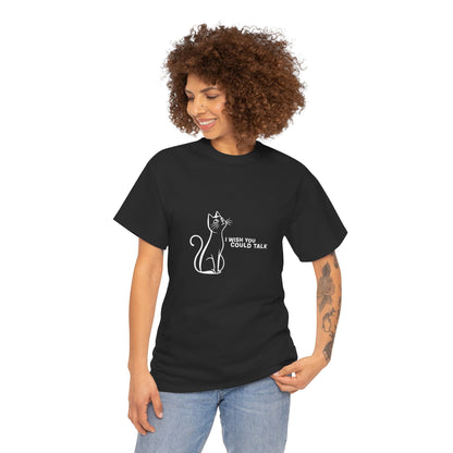 Unisex Heavy Cotton Tee, Toon Cat Wish