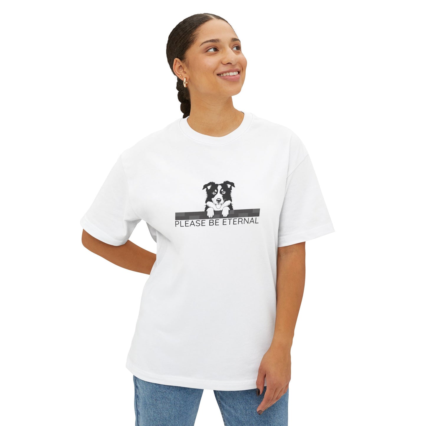 Unisex Oversized Boxy Tee, Eternal Collie