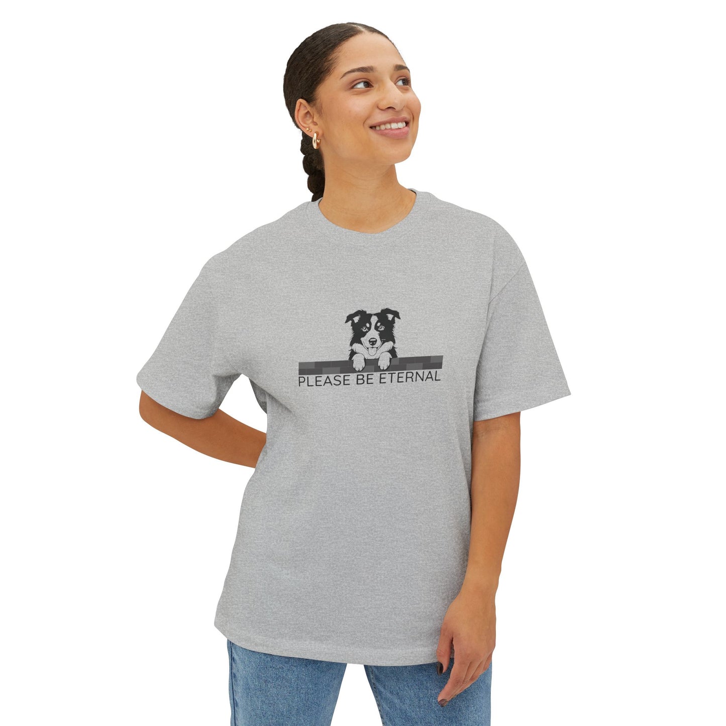 Unisex Oversized Boxy Tee, Eternal Collie