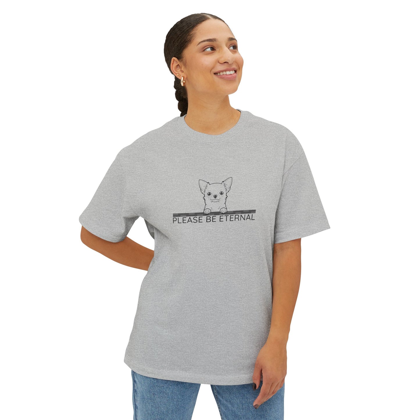 Unisex Oversized Boxy Tee, Eternal Chihuahua