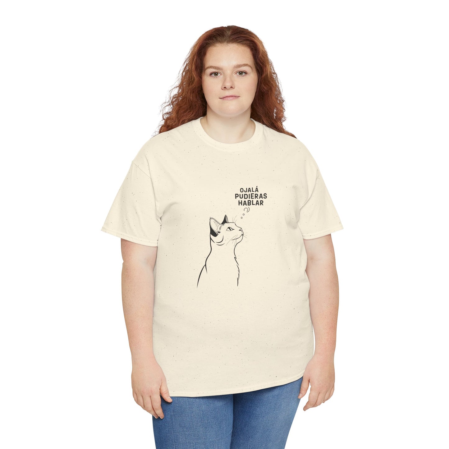 Unisex Heavy Cotton Tee, Cat Wish, Spanish