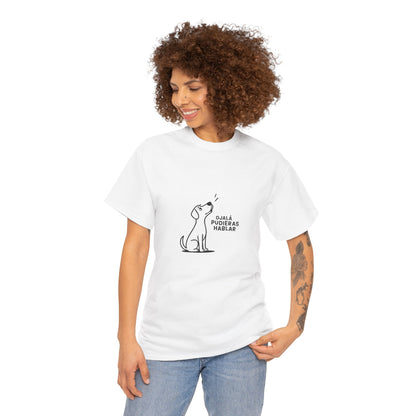 Unisex Heavy Cotton Tee, Toon Dog Wish, Spanish
