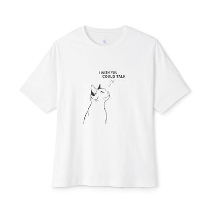 Unisex Oversized Boxy Tee, Cat Wish