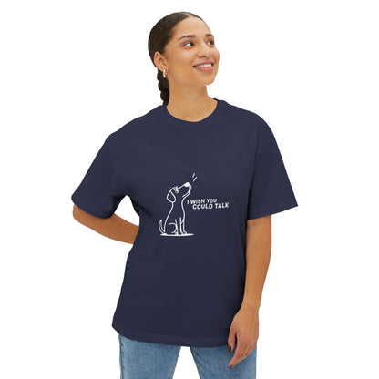 Unisex Oversized Boxy Tee, Toon Dog Wish