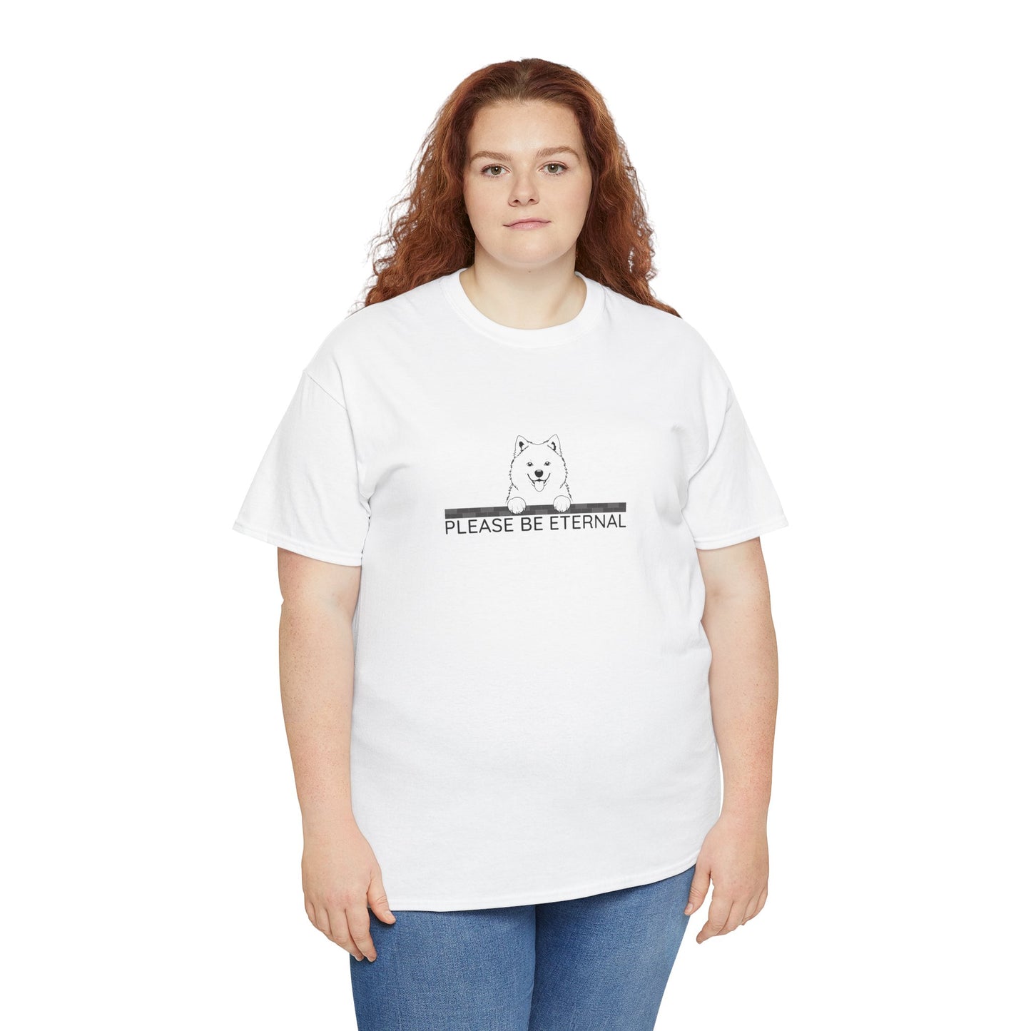 Unisex Heavy Cotton Tee, Eternal Samoyed