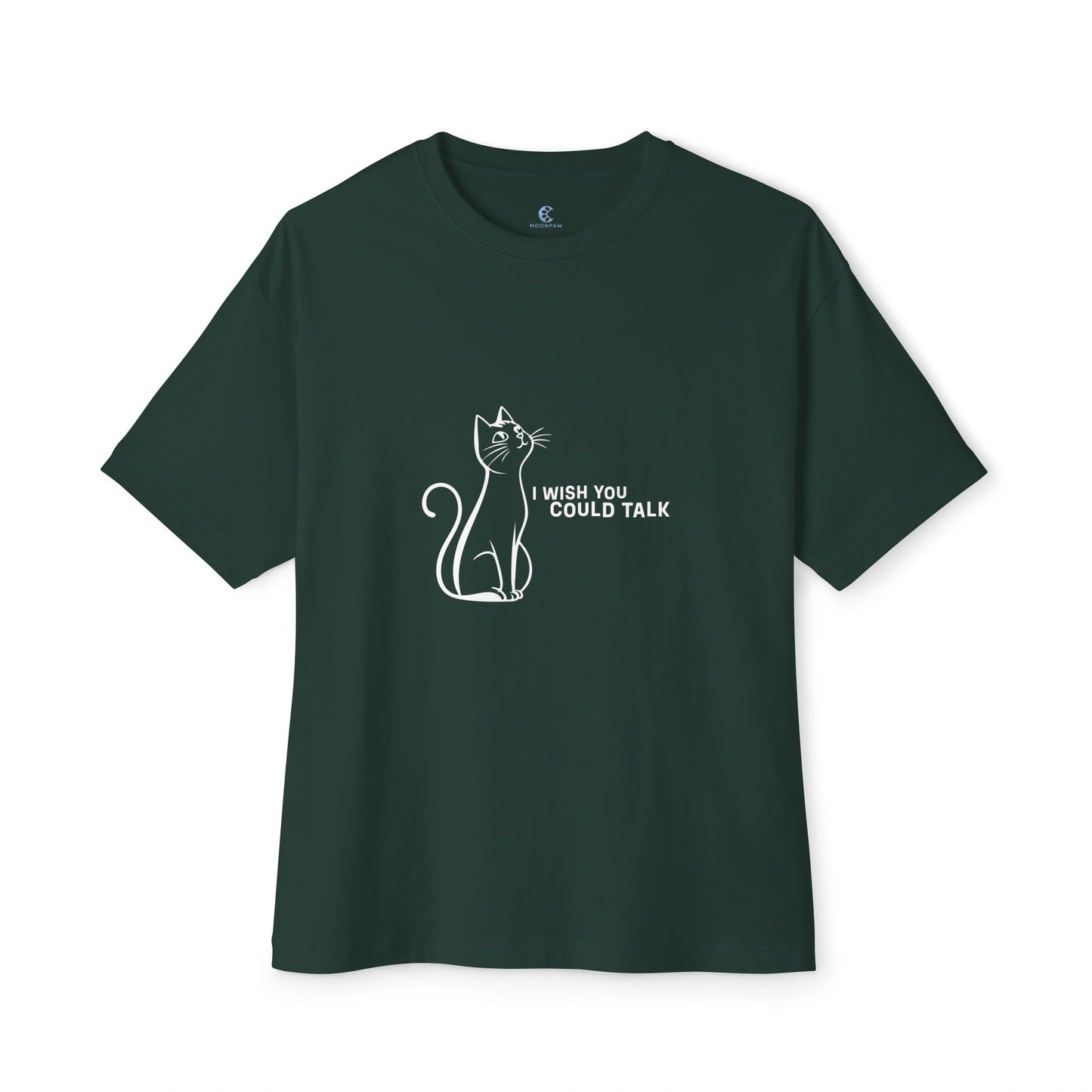 Unisex Oversized Boxy Tee, Toon Cat Wish