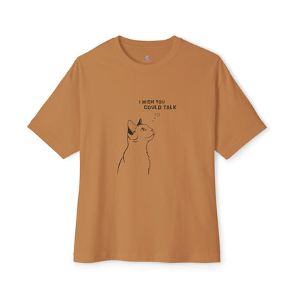 Unisex Oversized Boxy Tee, Cat Wish
