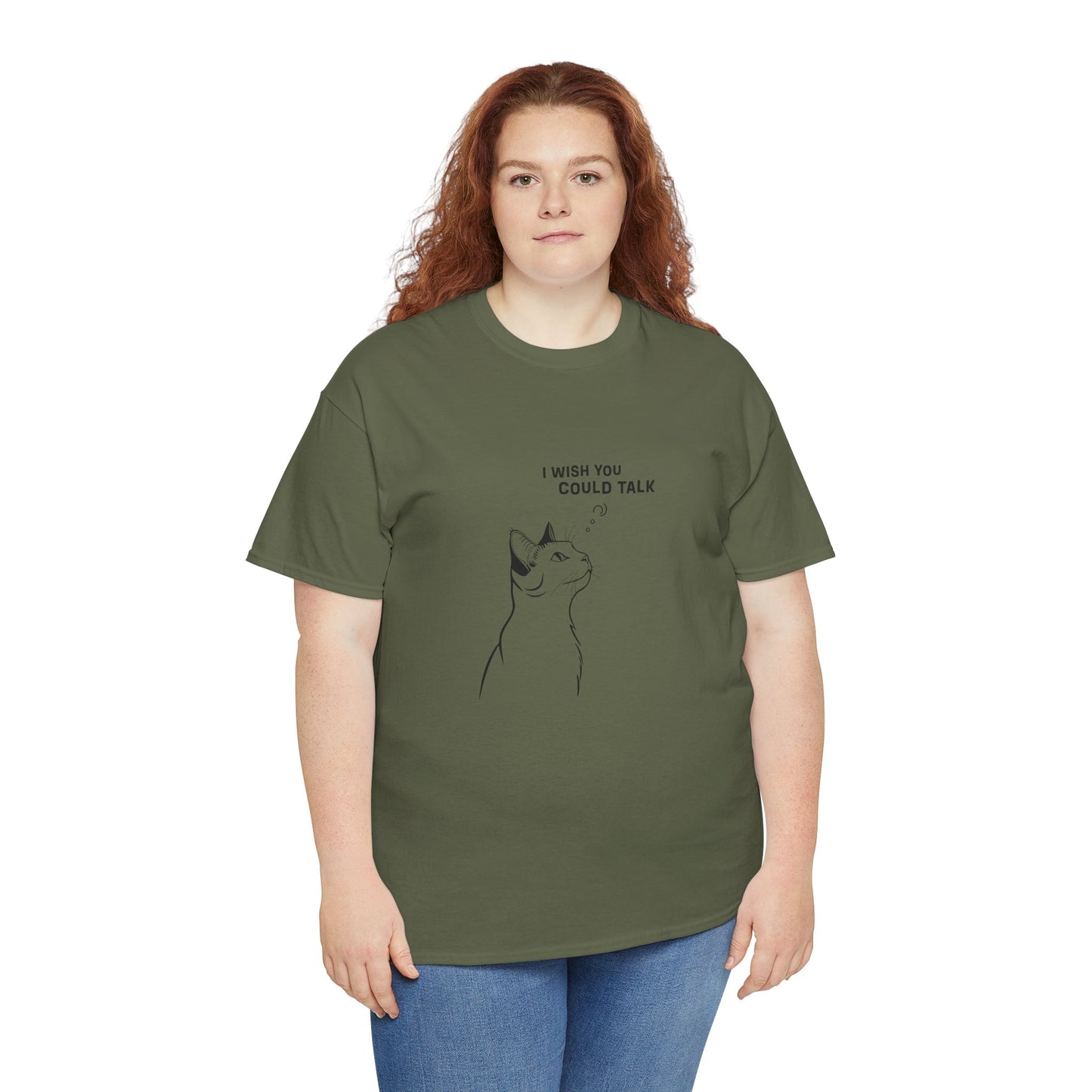 Unisex Heavy Cotton Tee, Cat Wish
