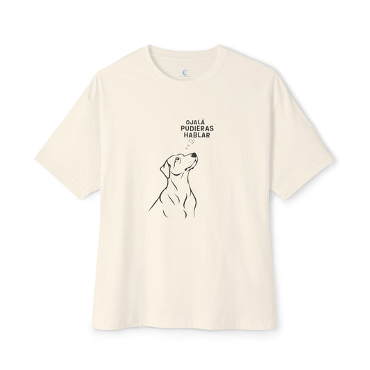Unisex Oversized Boxy Tee, Dog Wish, Spanish