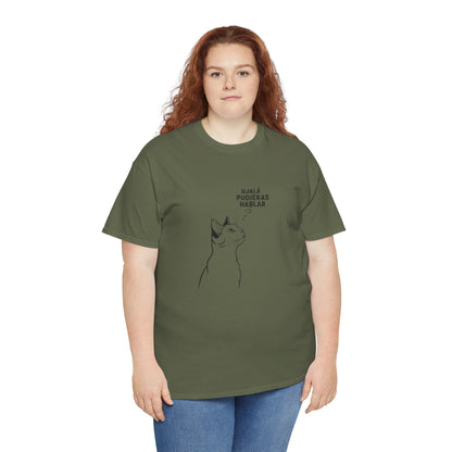 Unisex Heavy Cotton Tee, Cat Wish, Spanish